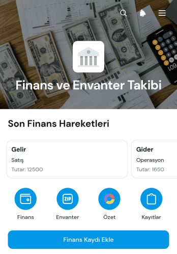 Finans ve Envanter Takip Uygulama Șablonu