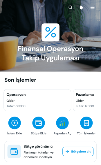 Finansal Operasyon Takip Uygulama Șablonu