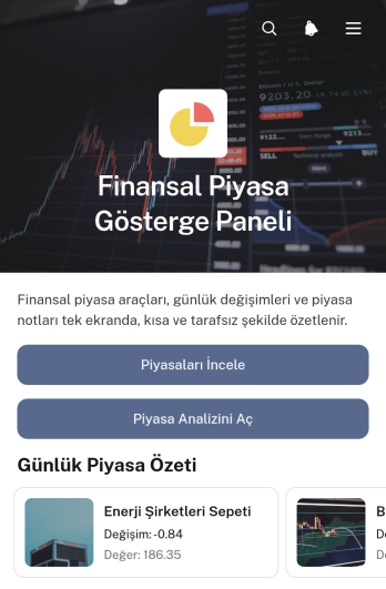Finansal Piyasa Kontrol Paneli Uygulama Șablonu