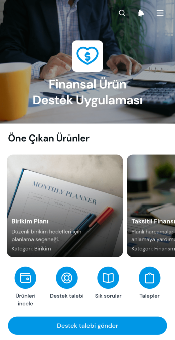 Finansal Ürün Destek Uygulama Șablonu