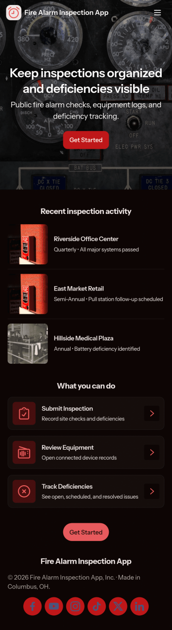 Fire Alarm Inspection App Template