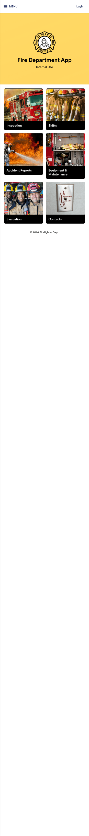 Fire Department App Template