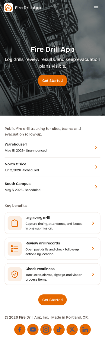 Fire Drill App Template