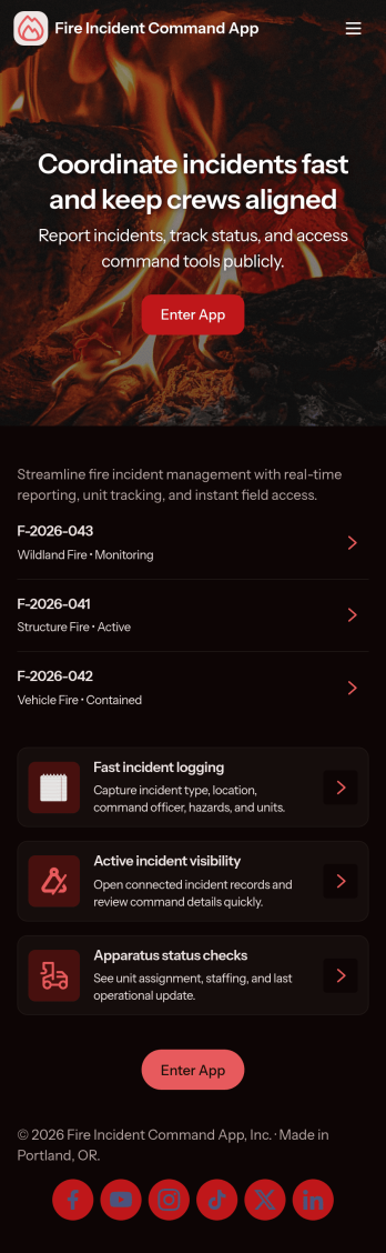 Fire Incident Command App Template