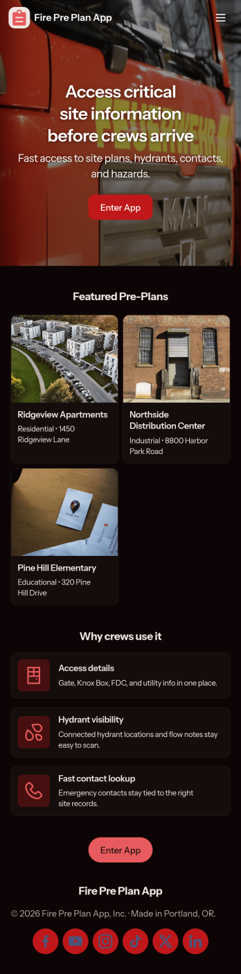 Fire Pre Plan App Template