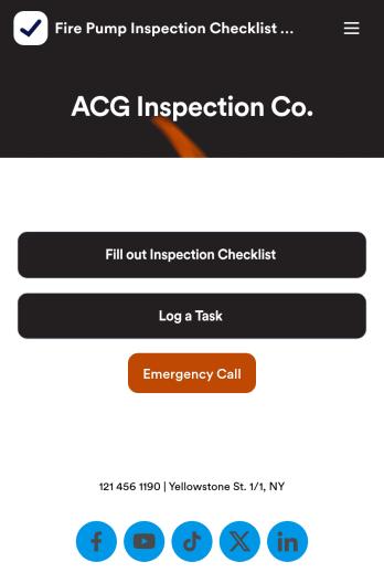 Fire Pump Inspection Checklist App Template