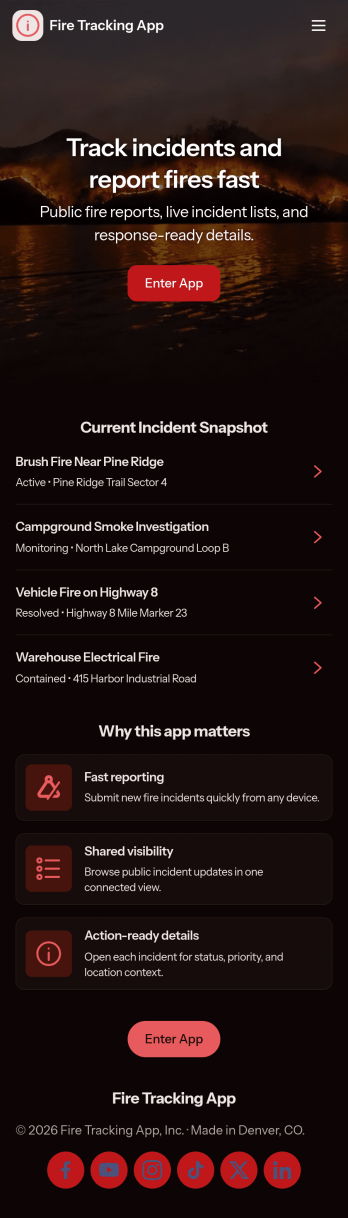 Fire Tracking App Template