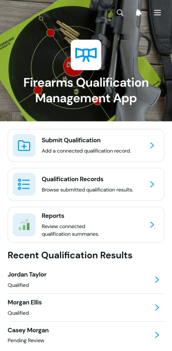 Firearms Qualification Management App Template