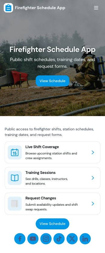 Firefighter Schedule App Template