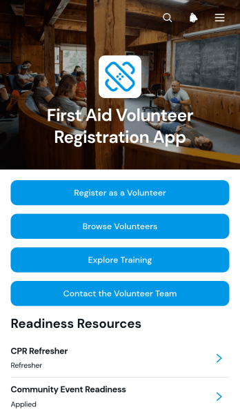 First Aid Volunteer Registration App Template