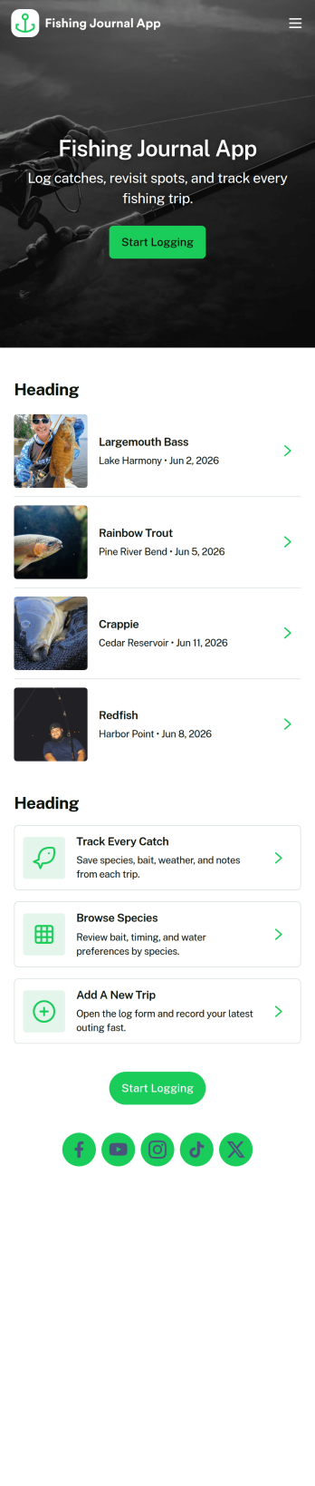 Fishing Journal App Template
