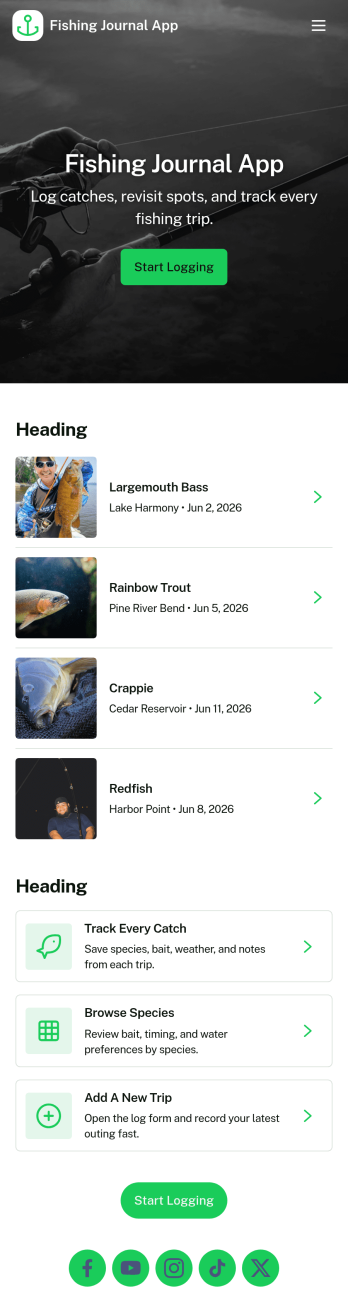 Fishing Journal App Template