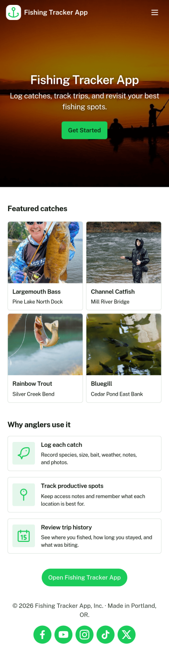 Fishing Tracker App Template