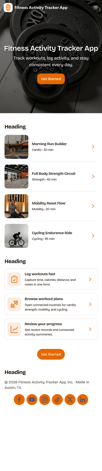 Fitness Activity Tracker App Template