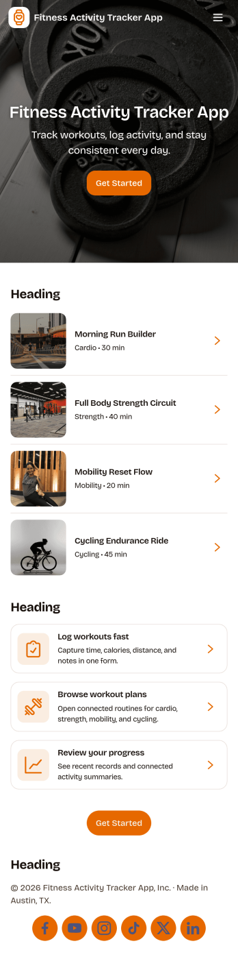 Fitness Activity Tracker App Template
