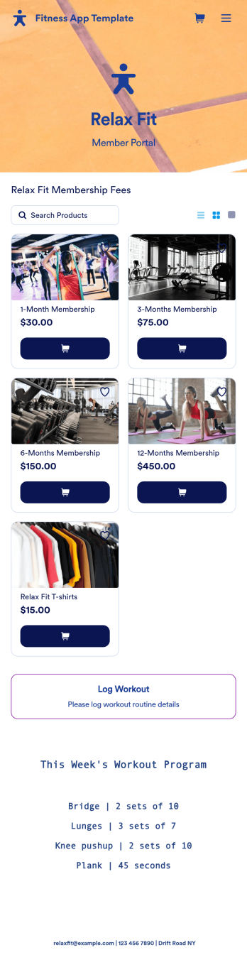 Fitness App Template
