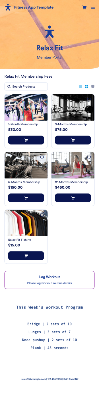 Fitness App Template