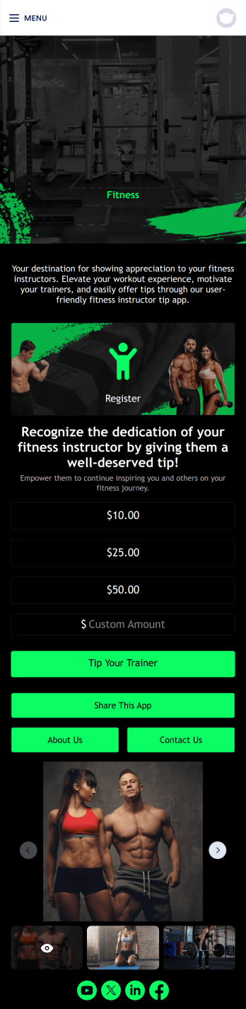 Fitness Instructor Tip App Template