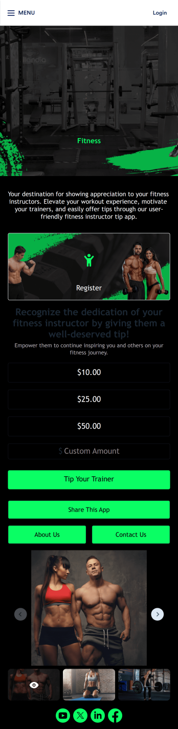 Fitness Instructor Tip App Template