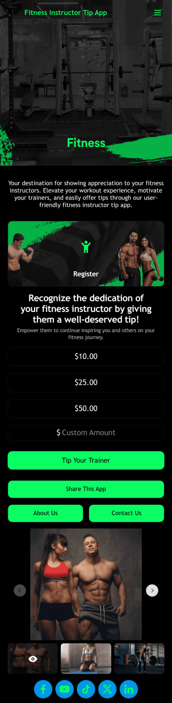 Fitness Instructor Tip App Template