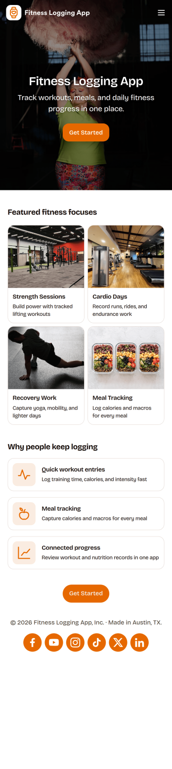 Fitness Logging App Template