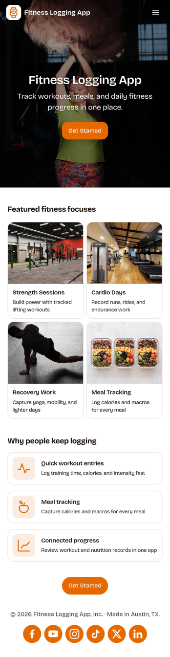 Fitness Logging App Template