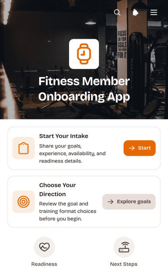 Fitness Member Onboarding App Template