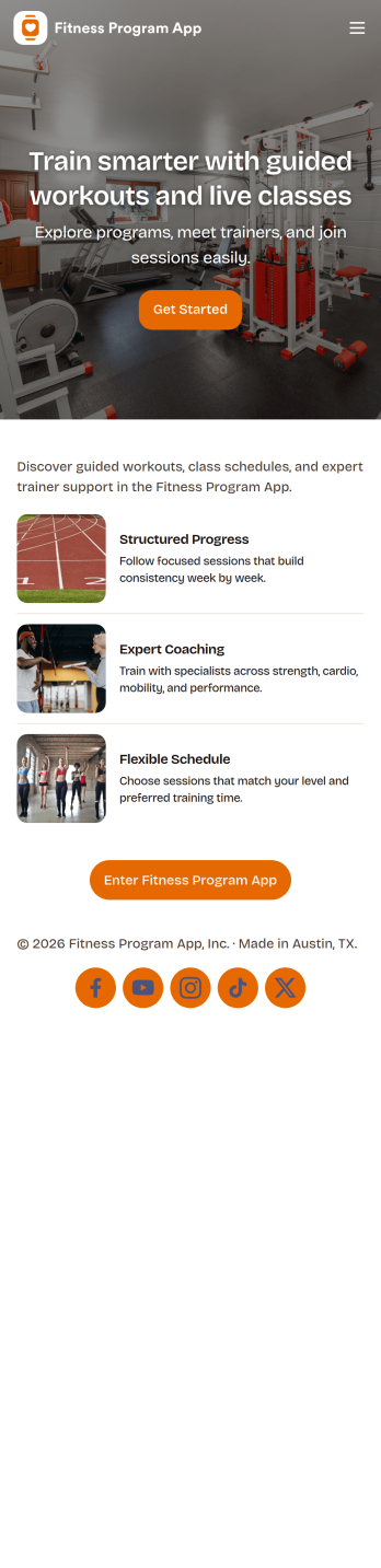 Fitness Program App Template