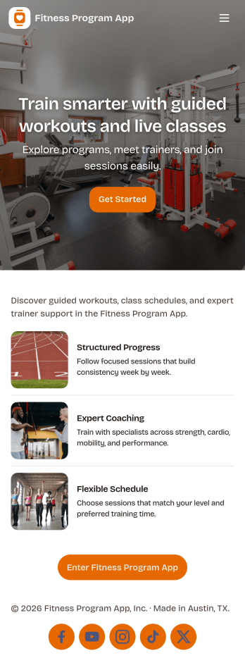 Fitness Program App Template