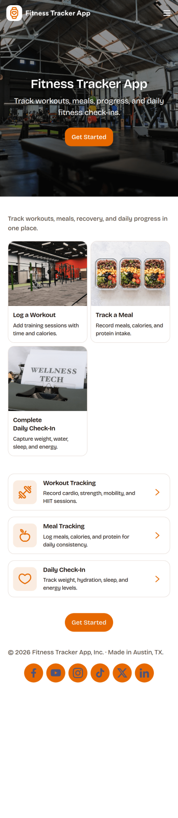 Fitness Tracker App Template