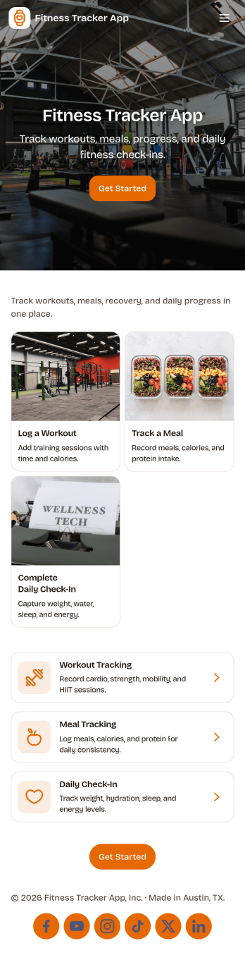 Fitness Tracker App Template