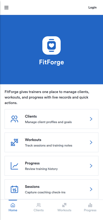 Fitness Trainer App Template