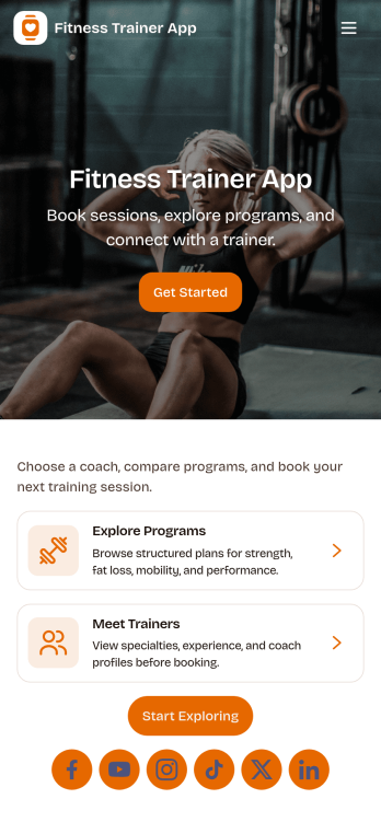 Fitness Trainer App Template