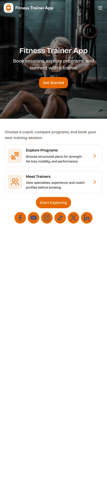 Fitness Trainer App Template