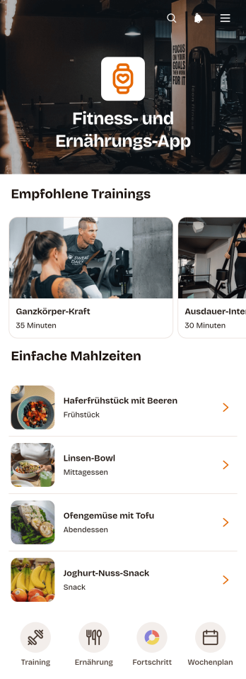 Fitness- und Ernährungs-App
