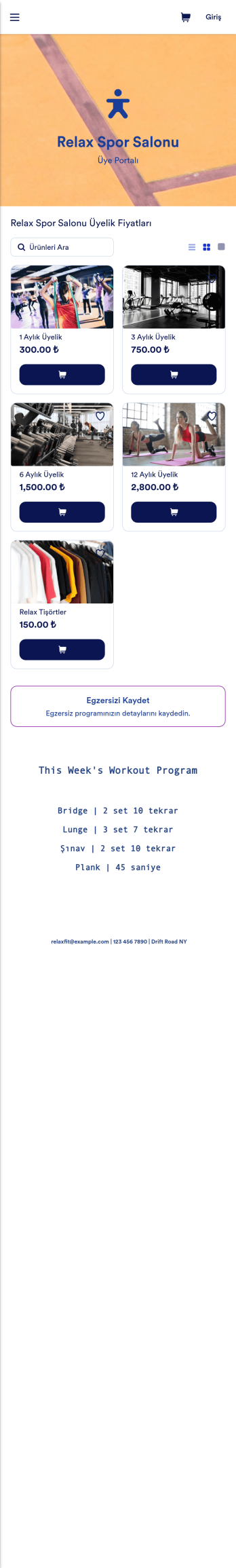 Fitness Uygulama Șablonu
