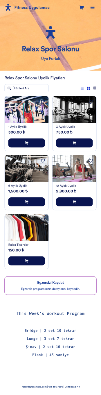 Fitness Uygulama Șablonu