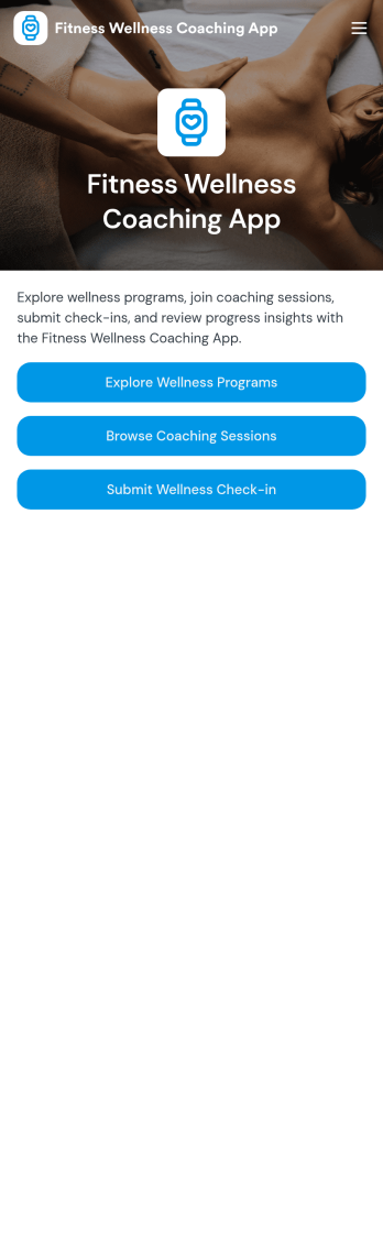 Fitness Wellness Coaching App Template