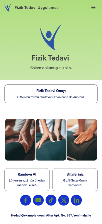 Fizik Tedavi Uygulama Șablonu