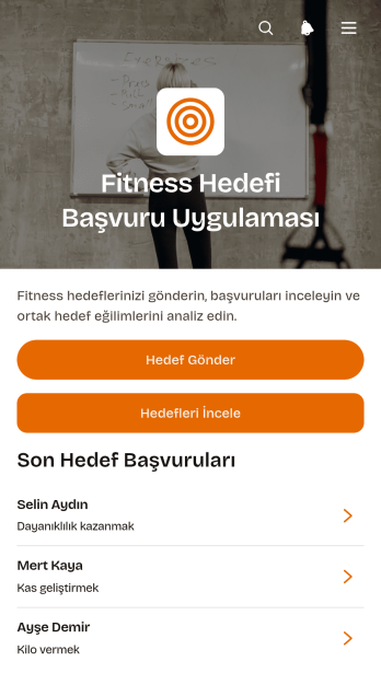 Fiziksel Uygunluk Hedefi Toplama Uygulama Șablonu