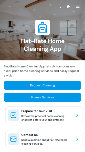 Flat-Rate Home Cleaning App Template