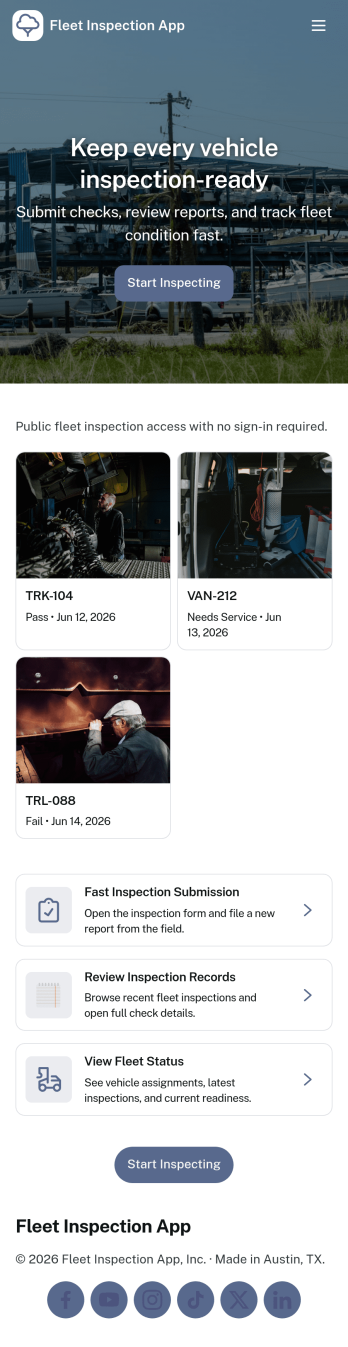Fleet Inspection App Template