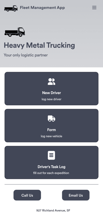 Fleet Management App Template
