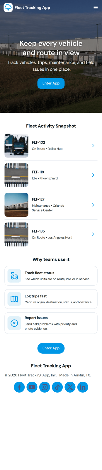 Fleet Tracking App Template