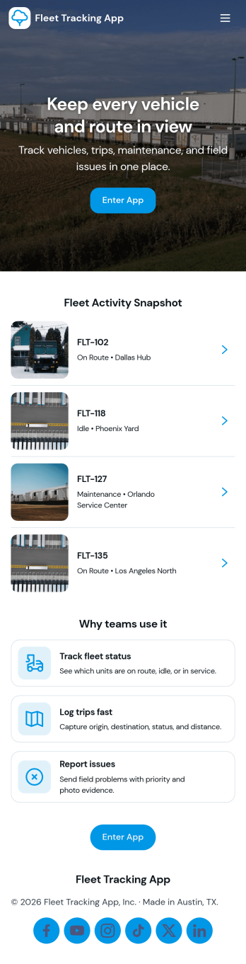 Fleet Tracking App Template