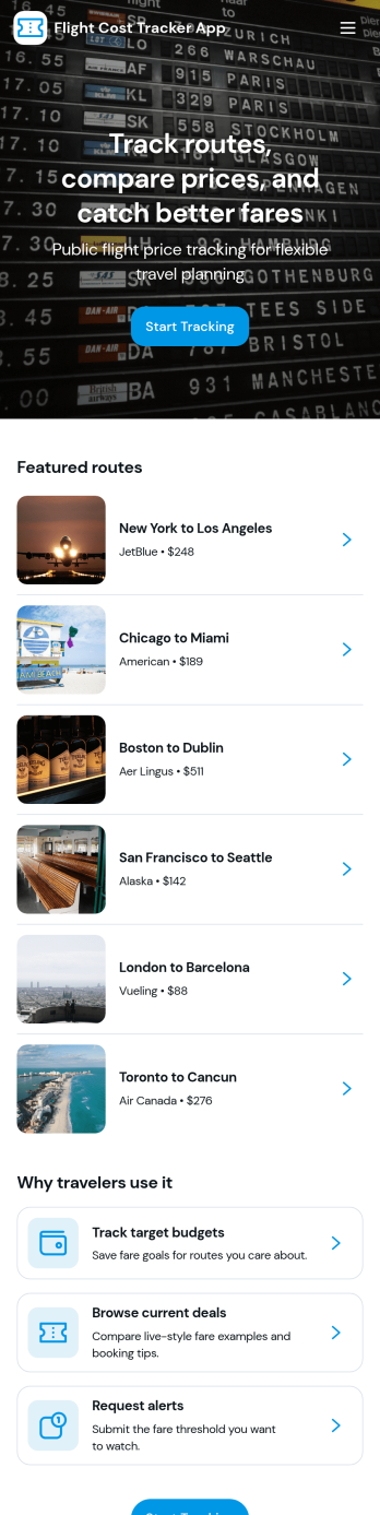 Flight Cost Tracker App Template
