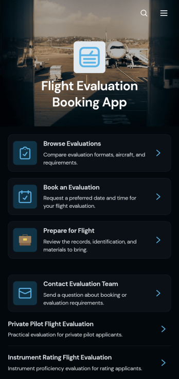 Flight Evaluation Booking App Template