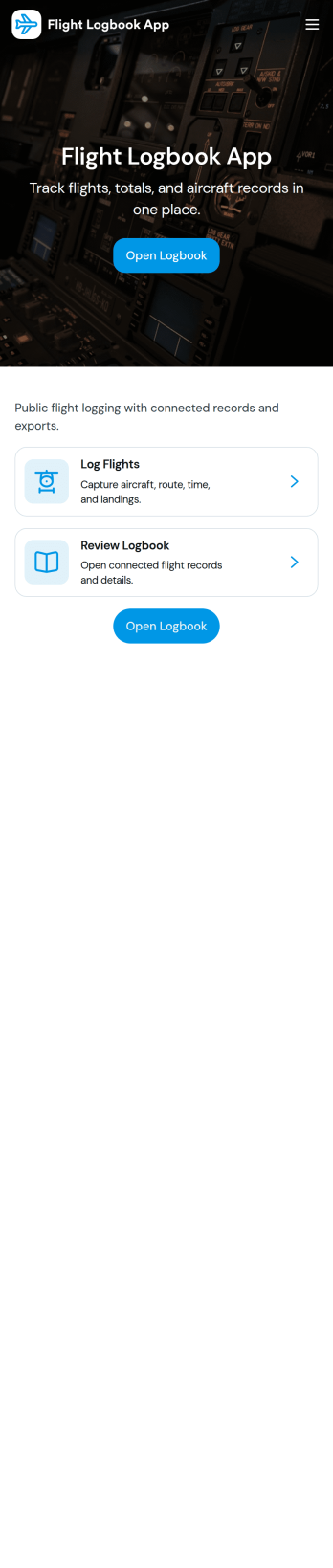 Flight Logbook App Template