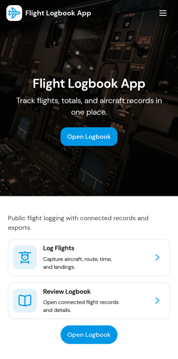 Flight Logbook App Template