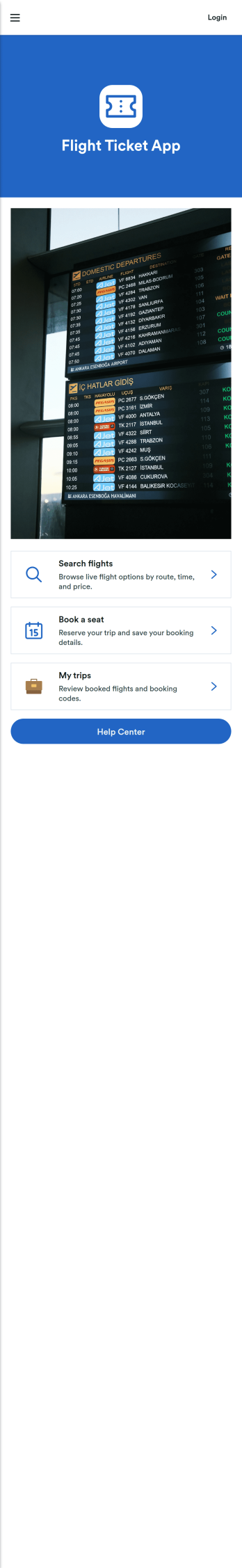 Flight Ticket App Template